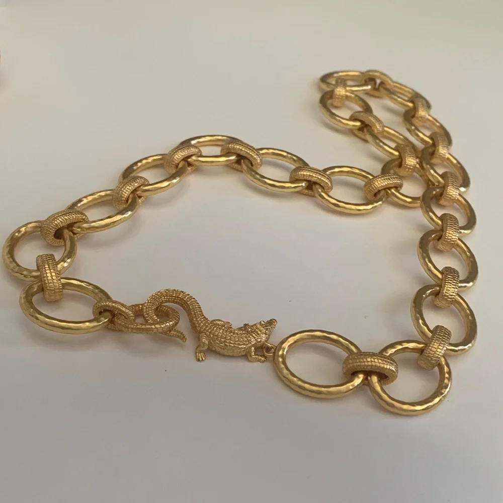 JULIE VOS  • RARE Alligator Link Statement Necklace